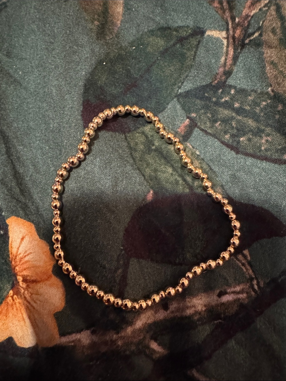 Large wrist Gold Beaded Stretch Bracelet - Women's Jewelry